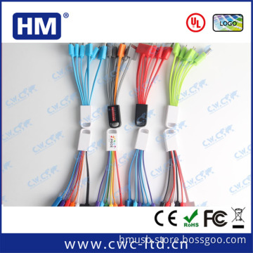 china best selling gifts colorful UL approved 6 in 1 charger cables for best promotional gifts